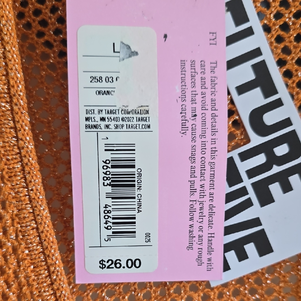 NWT FUTURE COLLECTIVE Orange Open-Knit Women's Cardigan - Picture 3 of 12